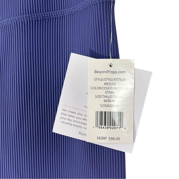 NWT Beyond Yoga Impulse Ribbed Legging size Medium in Eternal Blue - Picture 4 of 7